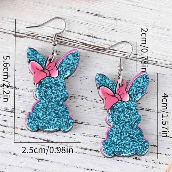 Fashion bunny print earrings-brand new. Leopard Print-ONLY SET LEFT - Picture 6 of 7